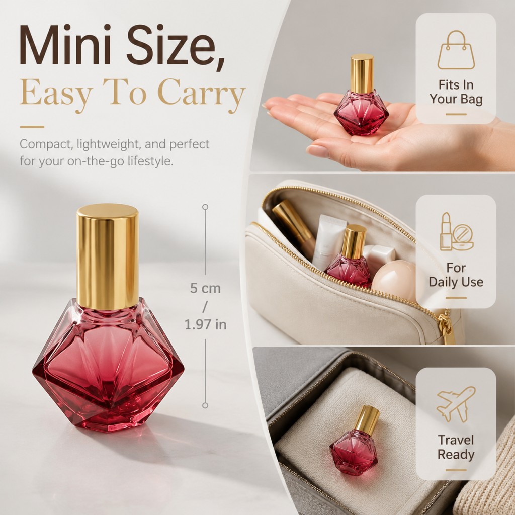 7ml Empty Diamond-Shaped Color - Perfume Fragrance World Qahwa ulasan dan harga